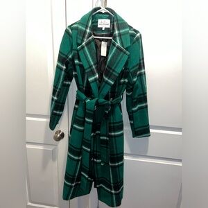 NEW Jason Maxwell Women's Long Sleeve Relaxed Fit Plaid Fashion Coat Size Medium